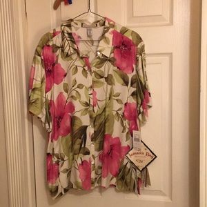 Tropical floral ladies blouse